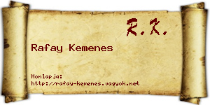 Rafay Kemenes névjegykártya